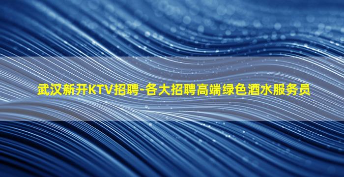 武汉新开KTV招聘-各大招聘高端绿色酒水服务员